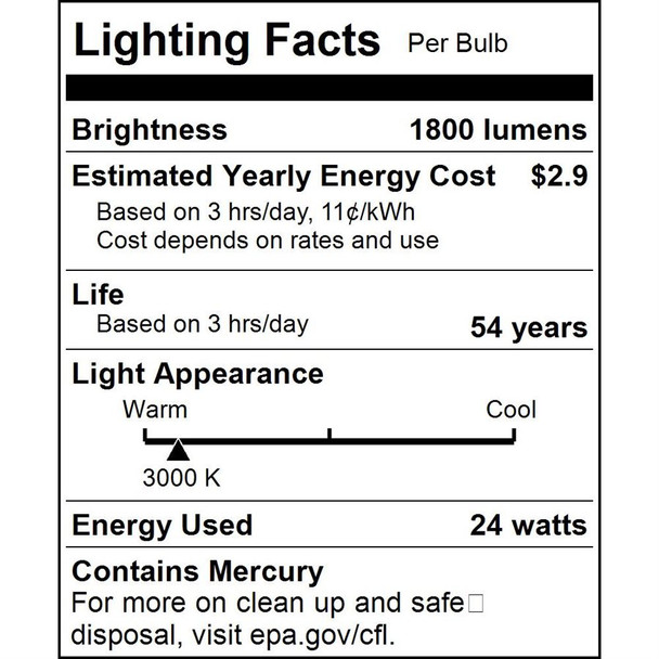 Sunlite F24T5/830/HO T5HO Linear Fluorescent Lamp, 24W, 3000K, CRI 82, Miniature Bi-Pin, 2'