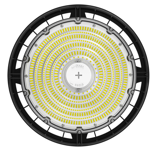 ESL Vision HaloFlex Series Round High Bay, 100W/150W/200W Selectable, 3500K/4000K/5000K Selectable, Black, 90° Beam