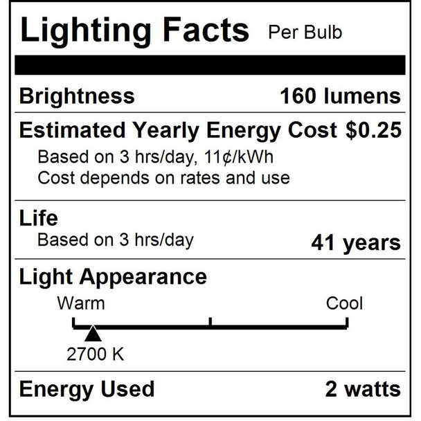 Sunlite T10 LED Filament Tubular Bulb, 2W, 160 Lumens, 120V, 2700K, 90 CRI, E26 Medium Base, Clear Finish, Dimmable