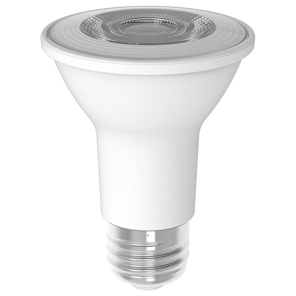 Sunlite PAR20 LED Lamp, 6W, 500 Lumens, 2700K, 90 CRI, 120V, E26 Base, Dimmable, 35° Beam, Damp Rated, White Finish