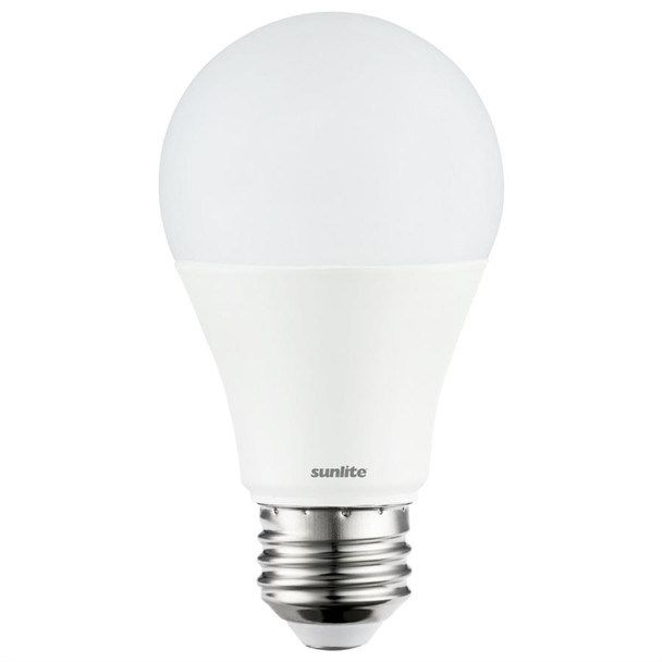 Sunlite A19 LED Lamp, 11W, 1100 lumens, 3000K, E26 base, non-dimming, 120V, 3-pack