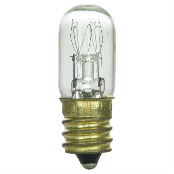 Sunlite T4 Tubular Incandescent Lamp, 15W, 120V, 2600K, Clear Finish, E12 Candelabra Base, 10-Pack