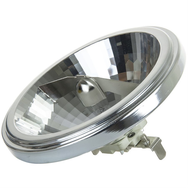 Sunlite 50AR111 Halogen Lamp, 50W, 12V, 3200K, 24° Flood, G53 Base, AR111, Aluminum Reflector