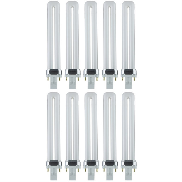 Sunlite PL 2-Pin Single U-Shaped Twin Tube CFL, 13W, 4100K, Cool White, GX23 Base, 10 Pack