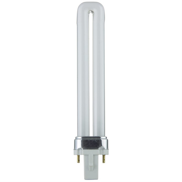 Sunlite PL 2-Pin Single U-Shaped Twin Tube CFL Lamp, 9W, 4100K, G23 Base, 120V, 530 Lumens, Cool White, 10 Pack