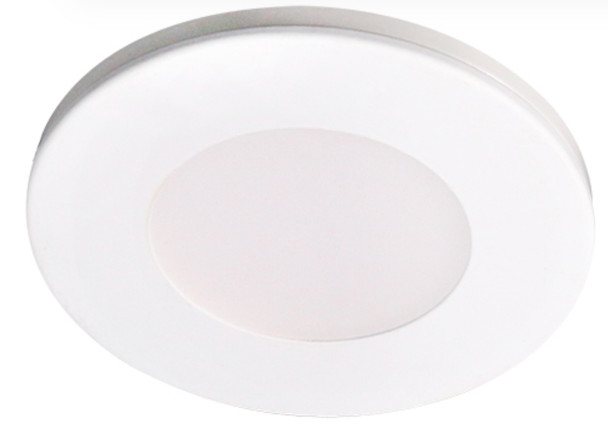 Ultra Slim LED Puck Light 2.2W, 3000K, 12V DC, White Trim Only