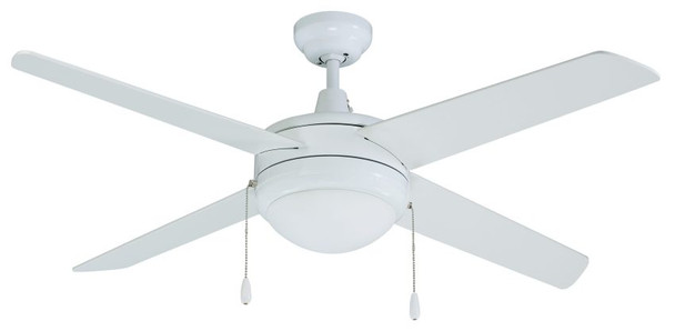 RP Lighting and Fans Europa 50" 4-Blade Ceiling Fan with Integrated LED Light Kit, Black/Black, 120V