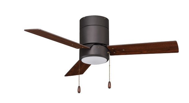 RP Lighting Sabio 3-Blade 42" Sweep Hugger Ceiling Fan, Pull Chain, Integrated LED Light Kit, 120V