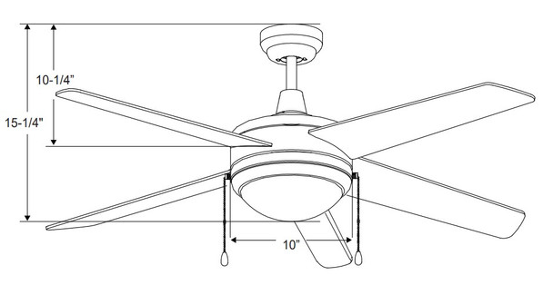 Mirage II 5-Blade Ceiling Fan, 44" Sweep, Brushed Nickel/Walnut, E26 Socket Base, LED Light Kit Included, 120V