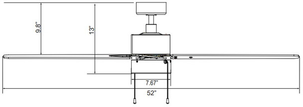 Aldea III 52" Ceiling Fan, Integrated LED, 15W, 3000K, 90 CRI, Oil Rubbed Bronze/Walnut, 120V