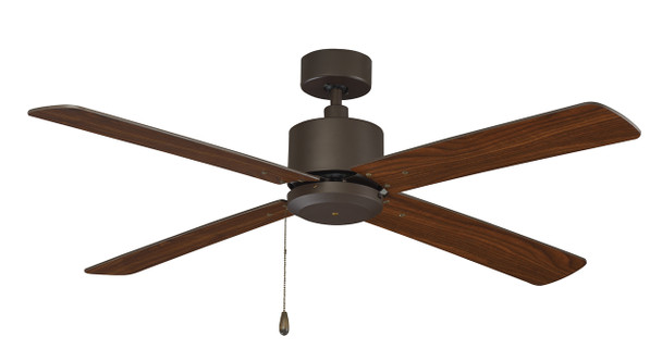 Aldea IV 52" 4-Blade Ceiling Fan, AC Motor, 120V, Oil Rubbed Bronze/Walnut