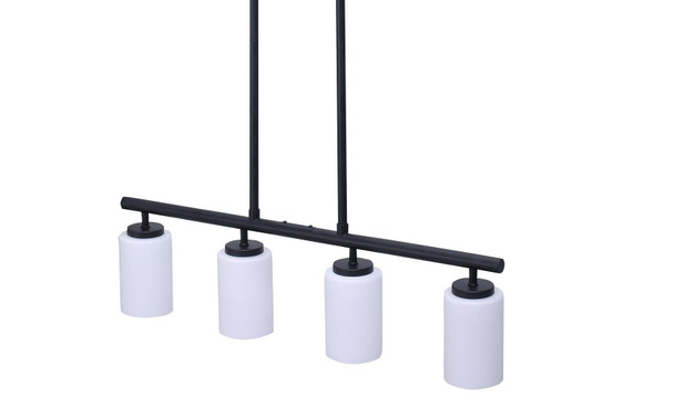 RP Lighting 4614 Series E26 A19 No Lamp Island Light, 120V, Brushed Nickel/Matte Black, 3-Light/4-Light
