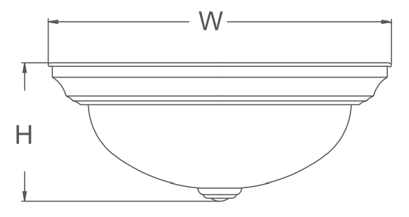 11" / 13" / 15" Dome Ceiling Mount, White, 11", 3000K