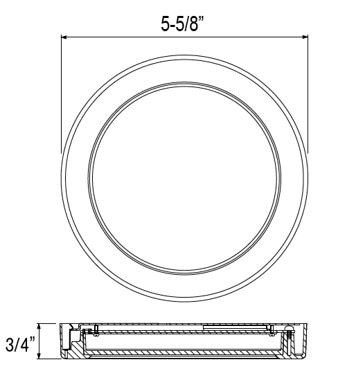 5" LED Slim Round Edge-lit Disk, White, 90 CRI, 3000K, Retrofit