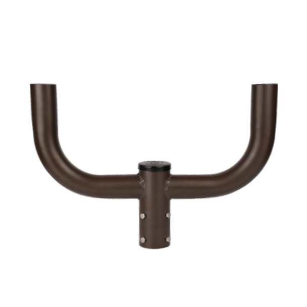 Portor Bullhorn Tenon for Round Pole, Short 180°, Double Bullhorn, 2-3/8" OD Tenon, Bronze