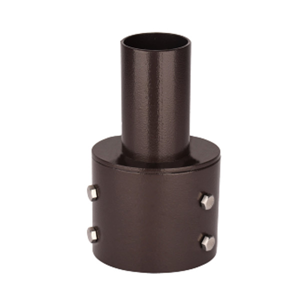 4" Vertical Round Pole Tenon Adapter, Round Pole, Bronze