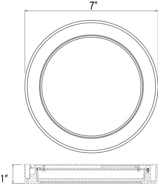 7" LED Slim Round Disk, Brushed Nickel, 90 CRI, 4000K, Retrofit