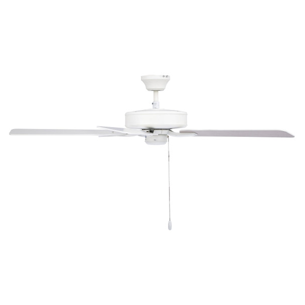 Sweep 52" Ceiling Fan, 52" Sweep, Alabaster White, Matte White and Grey Oak Reversible Blades, Pull Chain, 120V