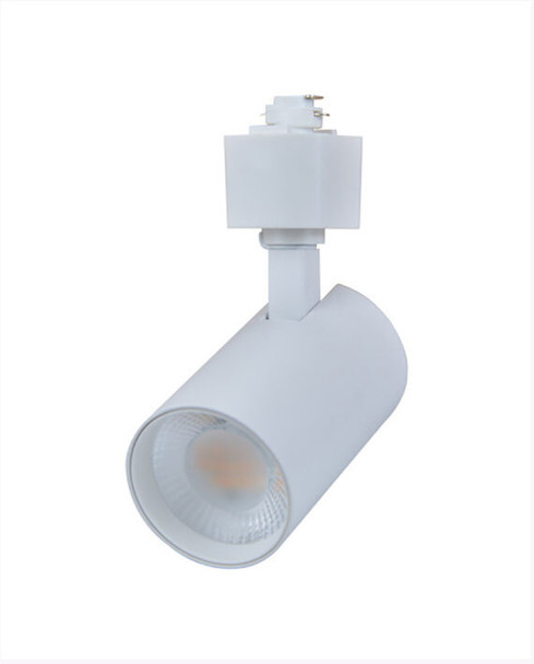 LED (H-Type) Track Light Head, 12W, 750lm, 2700K/3000K/3500K/4000K/5000K, White Finish, Dimmable, 24° Beam, 120V