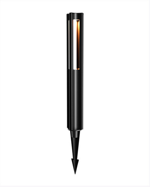 Cyber Tech Lighting LED 12V Wired Pathway Light, Square Bollard, 3W, 3000K, Black
