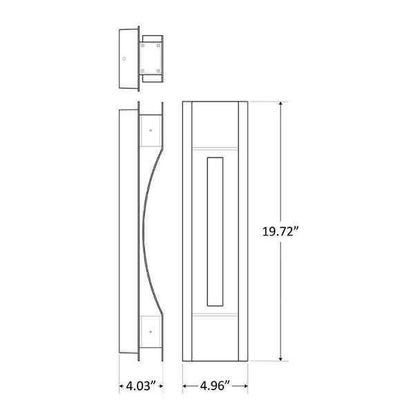 CRE-HL20-04 Crest LED Wall Sconce, 20W, Bronze/Silver