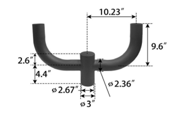 Double 180° Horizontal Bull Horn