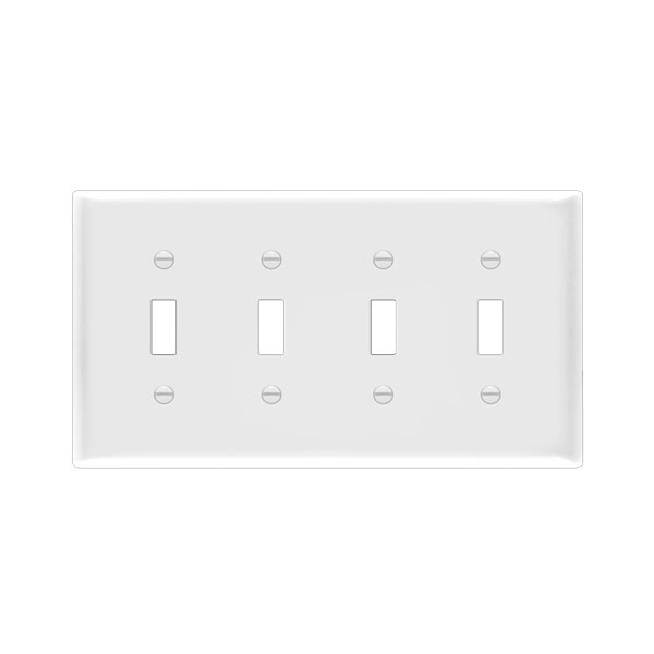 4-Gang Toggle Switch Wall Plate, Mid-Size