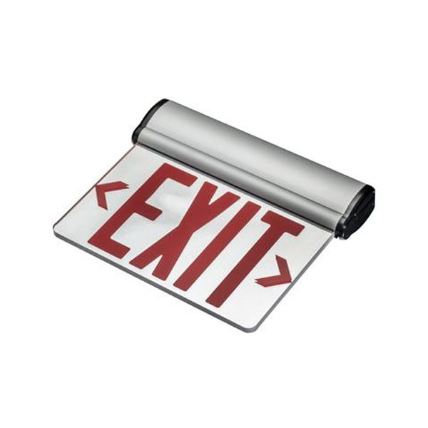 3 Watt LED Double Face Mirror Edge Lit Exit Sign with Battery Backup