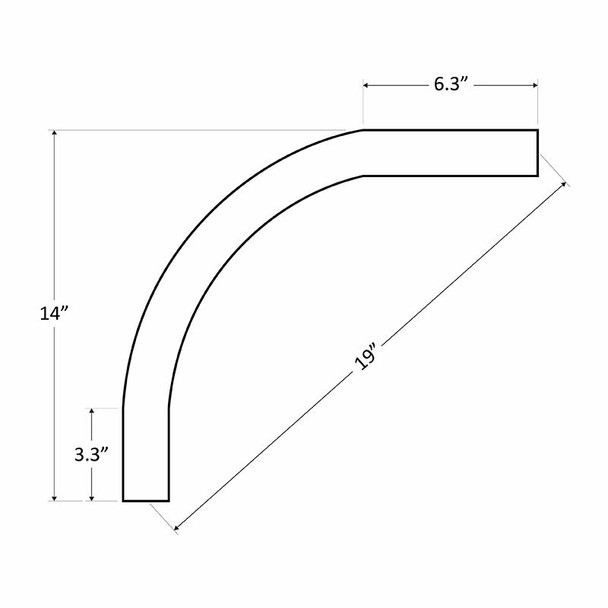 90° Arm for LR-ECO Series, (Mounting Strap Incl.)