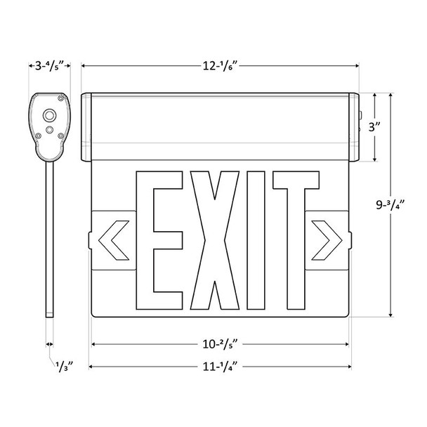 Westgate Manufacturing XT-EL Series, Edgelit LED Exit Sign with Aluminum Housing, XT-EL1RCA-EM
