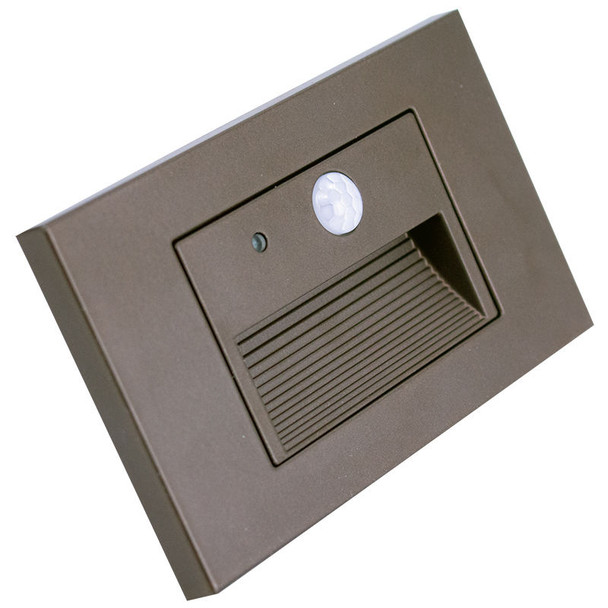 Model A, 12V Selectable CCT LED Integrated Step Lights, PIR Motion Sensor, Photocell, 3W, 30K/40K/50K
