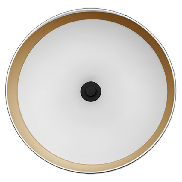 24-inch Integrated LED Pan Pendant Light, White with Gold, Multi CCT, bottom