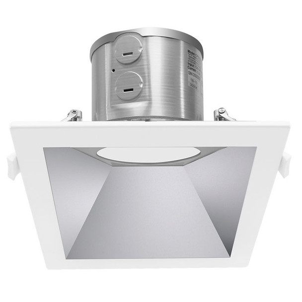 Sleek 20W Adjustable Recessed Light, 6" Haze & White Finish Trim, Multi Color Temperature & Multi Power/Wattage