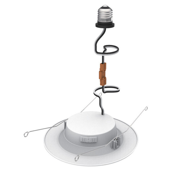 LED Retrofit Trim, 10W, 120V, 1000LM, Selectable CCT 2700K/3000K/3500K/4000K/5000K, 6" Baffle Recessed Trim