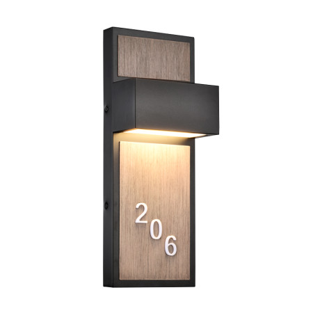 Sunpark Electronics, W212 Series, 8W LED Address Light with Braille Option, Black/Maple Acrylic, 3000K/4000K