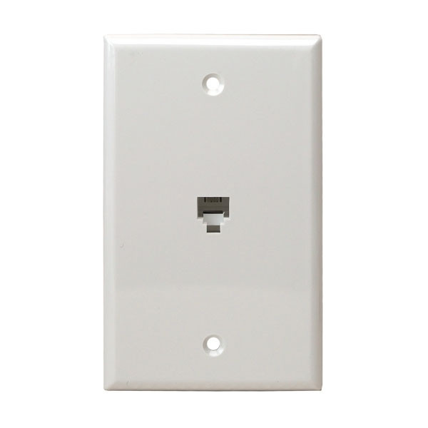 1-Gang Opening Modular One RJ11 Telephone Jack , 6-Position 4-Conductor