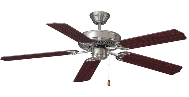 Desert Moon, 5-Blade, 52” Ceiling Fan, Pull Chain, Brushed Nickel Finish, Brushed Nickel Blades
