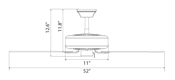 Desert Moon, 5-Blade, 52” Ceiling Fan, Pull Chain, Brushed Nickel Finish, Brushed Nickel Blades