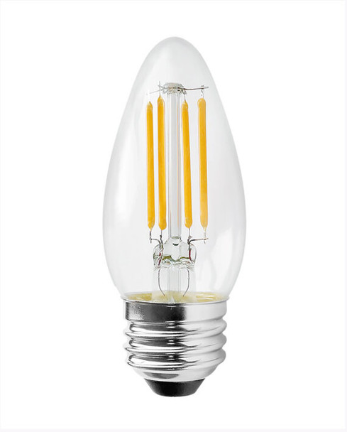 3.3 Watt Dimmable LED Torpedo Filament Candle Lamp, 2 Pack