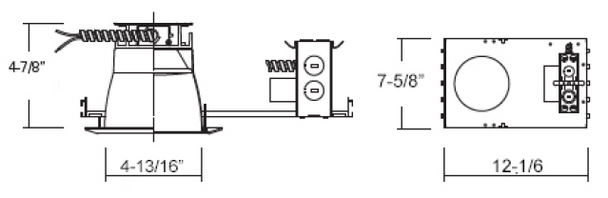 4-Inch 14 Watt LED Frame-In Housing with Emergency Battery Pack - 3500K