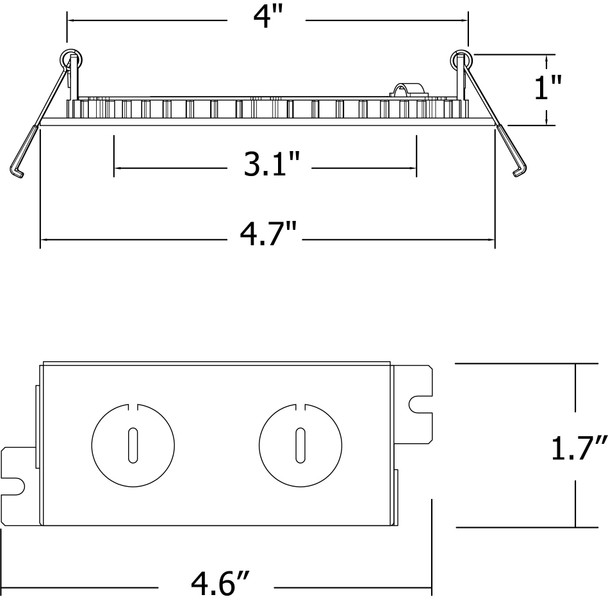 RP Lighting and Fans, 8742 Series 4" LED Ultra-Thin Downlight, White, 90 CRI, 3000K, Emergency Battery Pack