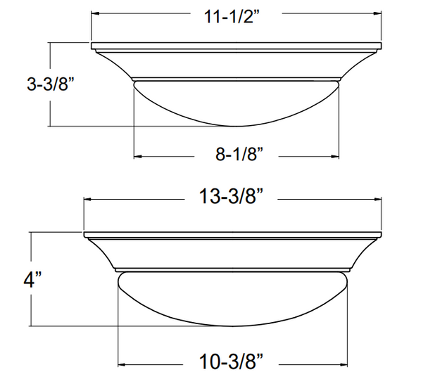 4348 Series Ceiling Mount, Brushed Nickel, 13", 3000K
