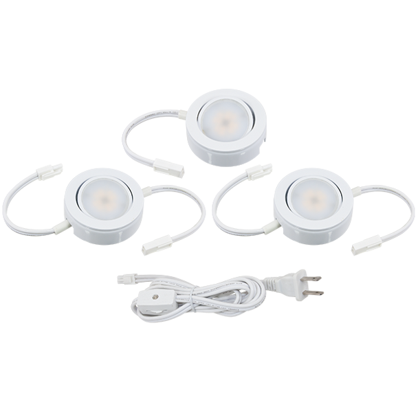 120V Dimmable Puck Light, 3000K CCT, Black