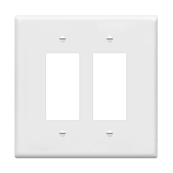 2-Gang Decorator/GFCI, Oversize, Thermoplastic Wall Plate