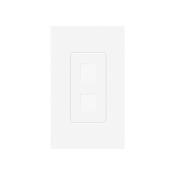 1-Gang 2-Port Screwless Wall Plate, Thermoplastic, UL94 V2, White