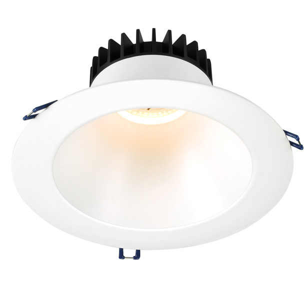 8" Round Deep Regressed LED, 2700K, High Output, White Reflector, White Trim