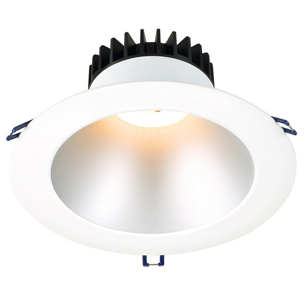 8" Round Deep Regressed LED, 2700K, High Output, White Reflector, White Trim