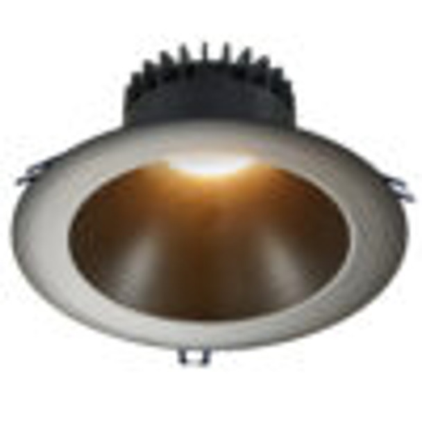 8" Round Deep Regressed LED, 18W, 5CCT, Silver Reflector, Black Trim
