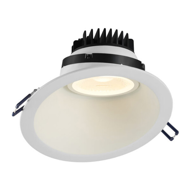 6" Sloped Round Regressed Gimbal LED High Output, 3200K, Black, Dim to Warm