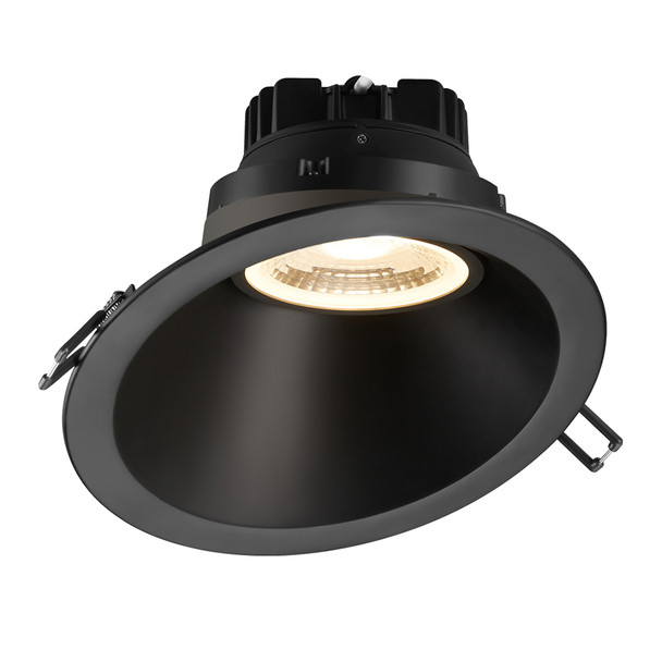 6" Sloped Round Regressed Gimbal LED High Output, 3200K, Black, Dim to Warm